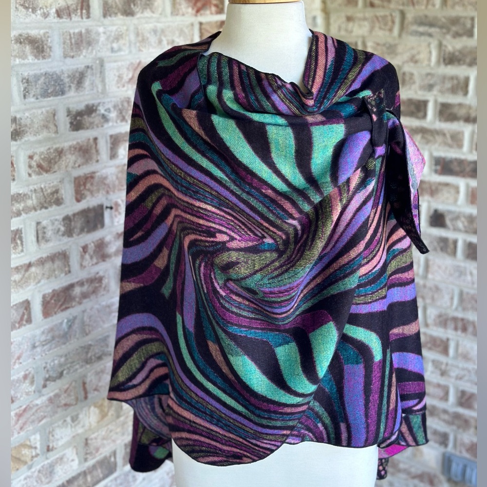 Reversible Cashmere Wrap Poncho/Shawl